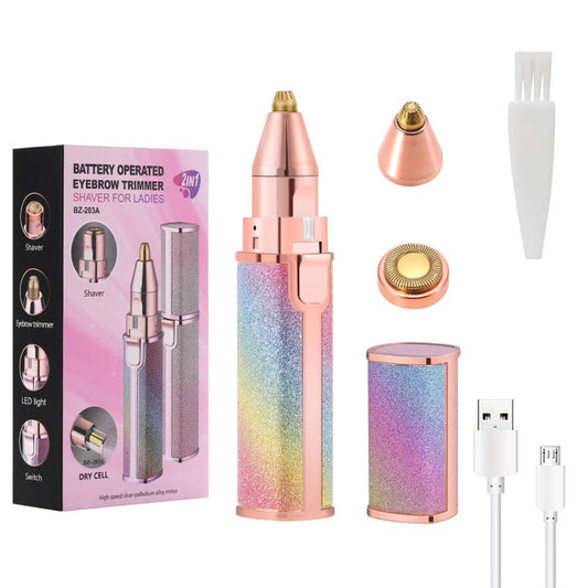 Facial Beauty - 2 In 1 Rechargeable Electric Eyebrow Trimmer + Body Facial Hair Removal