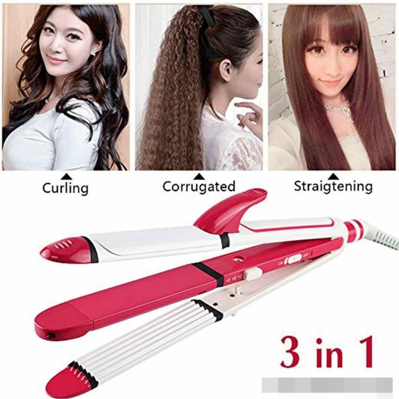 Shinon 3 In 1 Professional Electric Hair Straightener