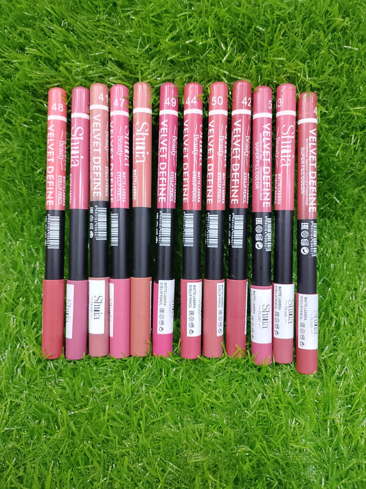 Shania pack of 12 lippencils  NUDE and Fashion shades