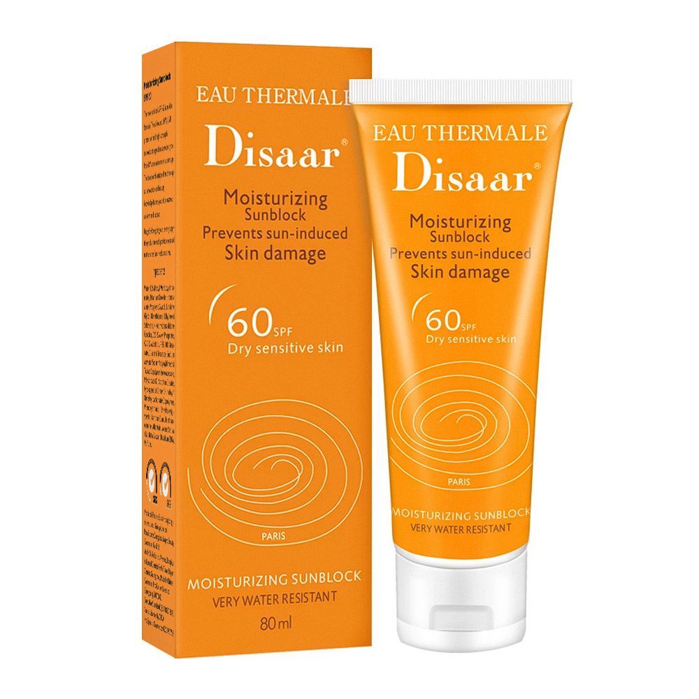 Disaar Moisturizing Sunblock, Dry Sensitive Skin, SPF60, 80ml,