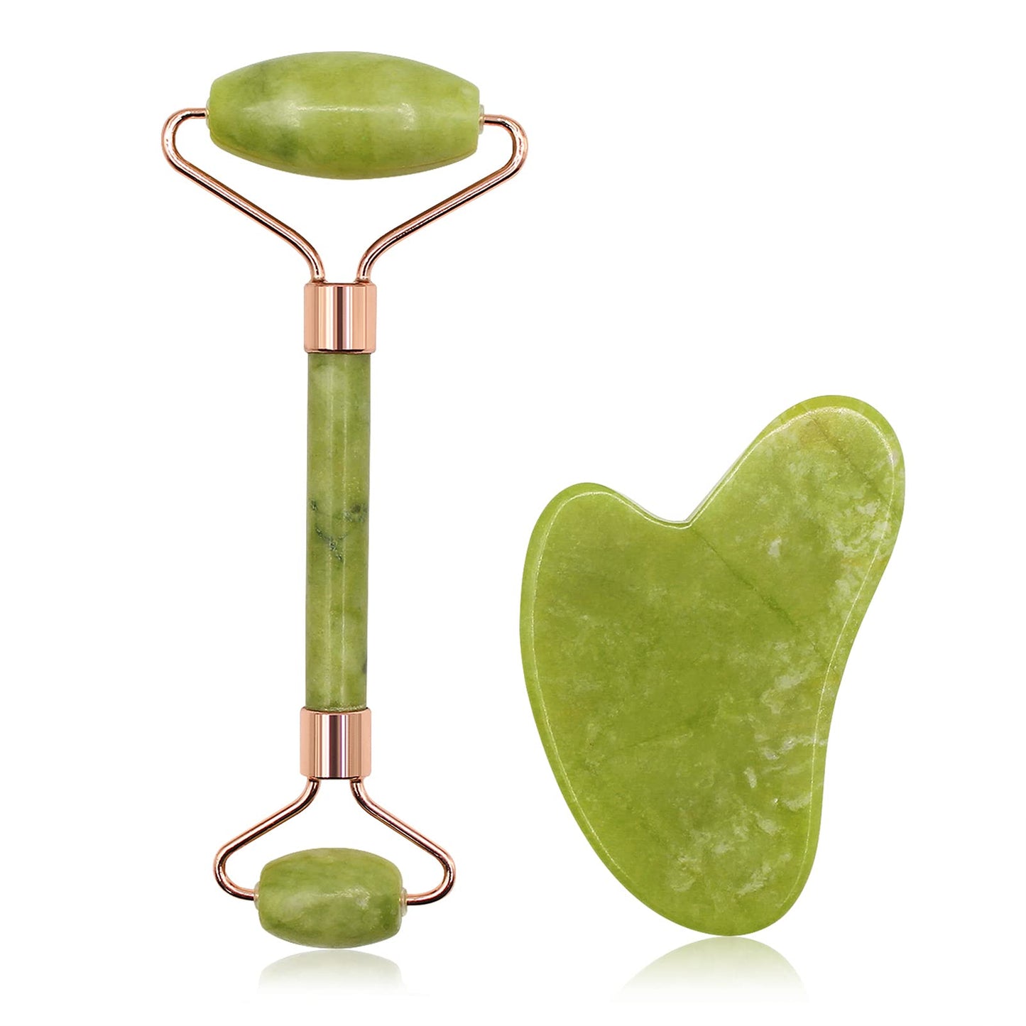 jade Roller with guash stone(Green)